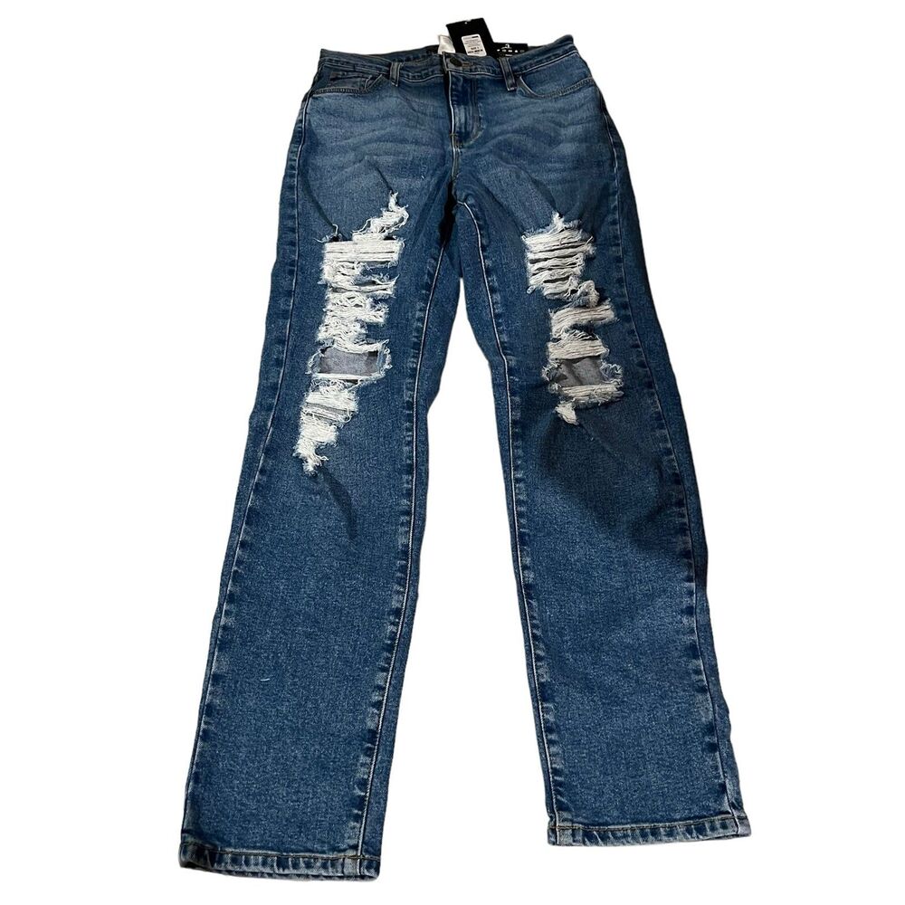 Fashion Nova Distressed Ripped Mom Jeans